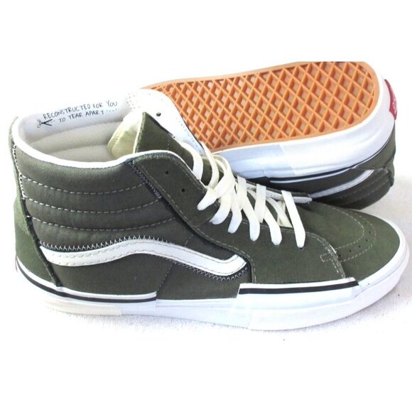 Vans Men's Sk8-Hi Reconstruct Olive Green Camo Canvas Suede shoes Size 13 NIB - Picture 2 of 5